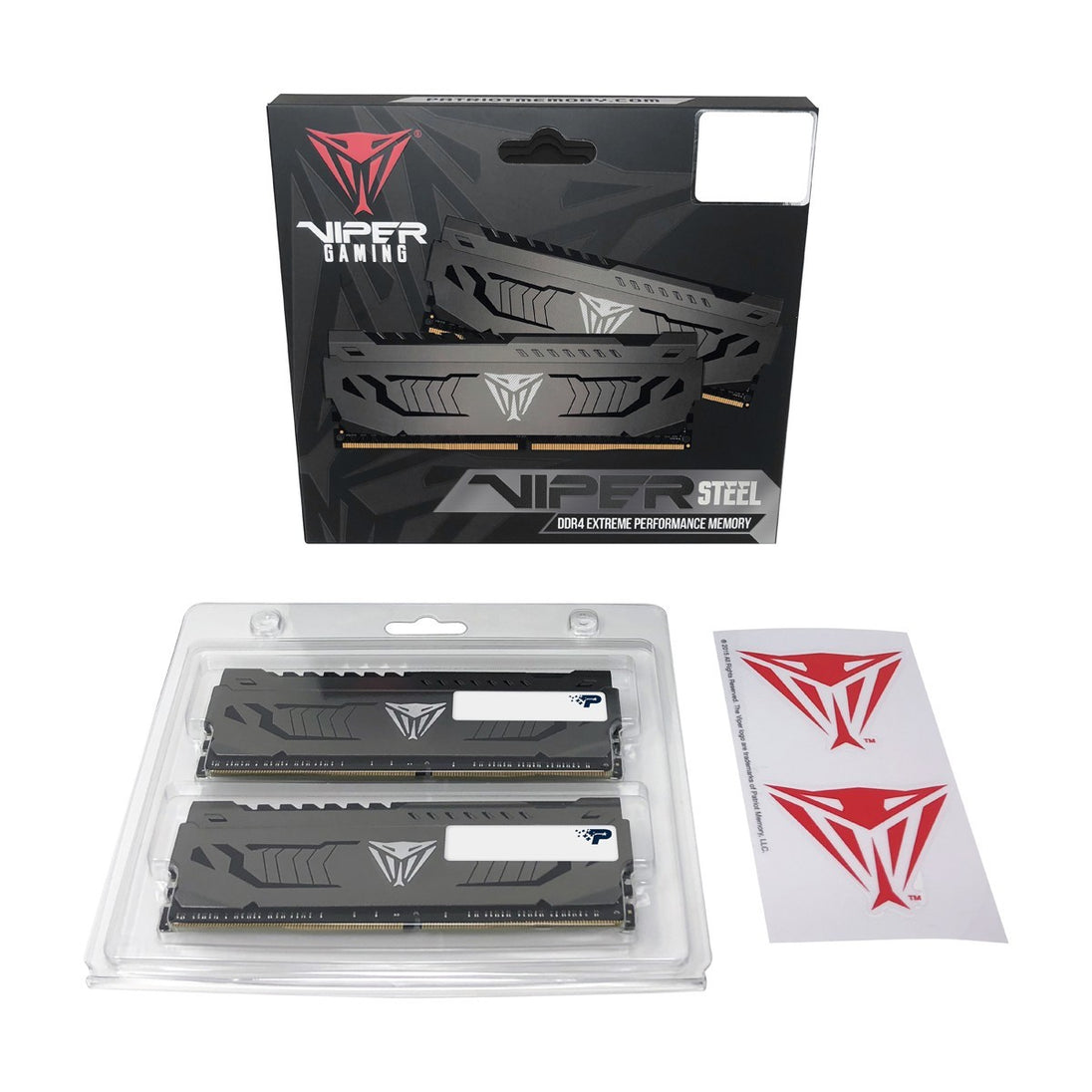 Patriot Viper Steel | 16GB DDR4 RAM kit | 3200MHz CL16 | 2 x 8GB | Gunmetal grey