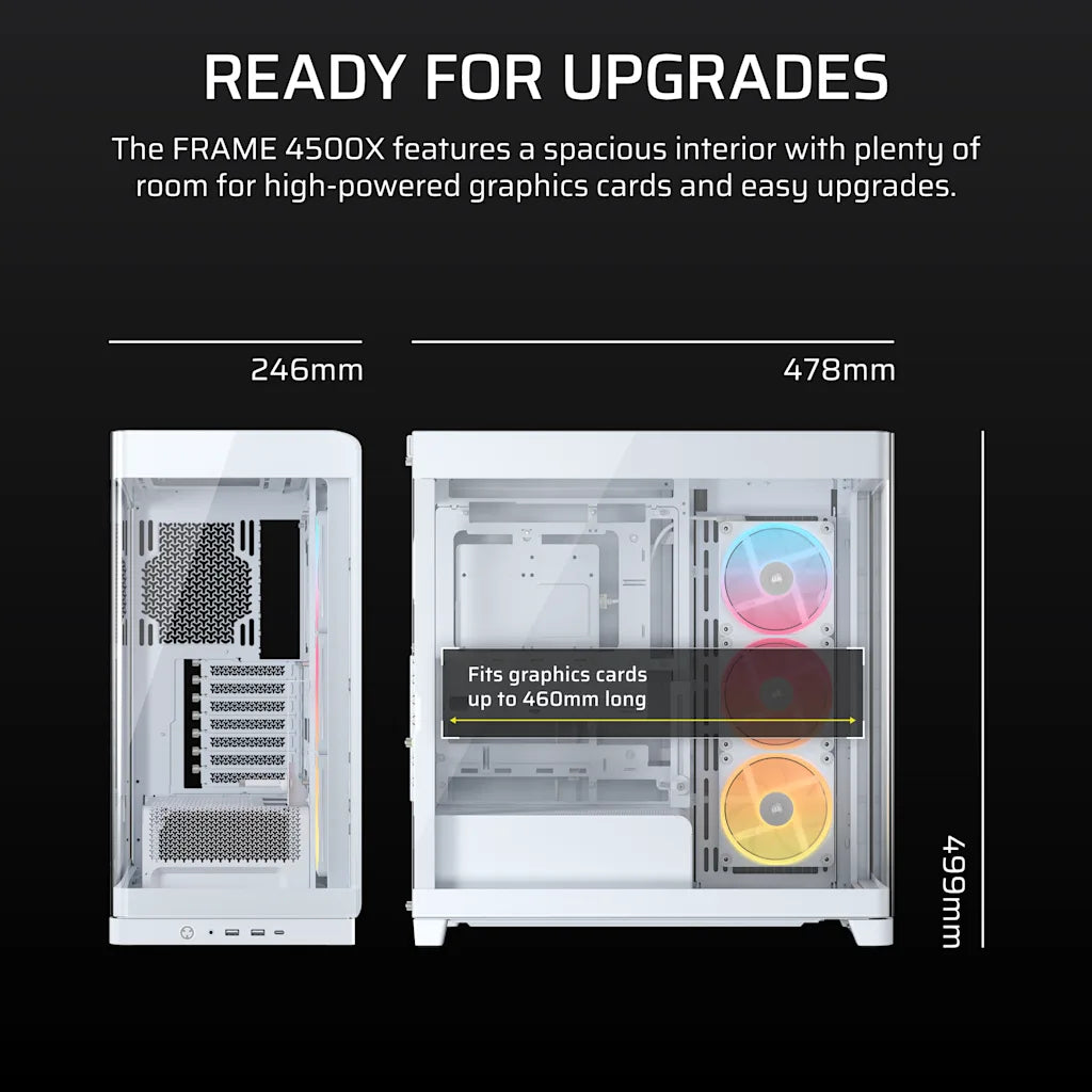 CORSAIR FRAME 4500X LX-R RGB | Mid-tower PC case | iCUE LINK | White