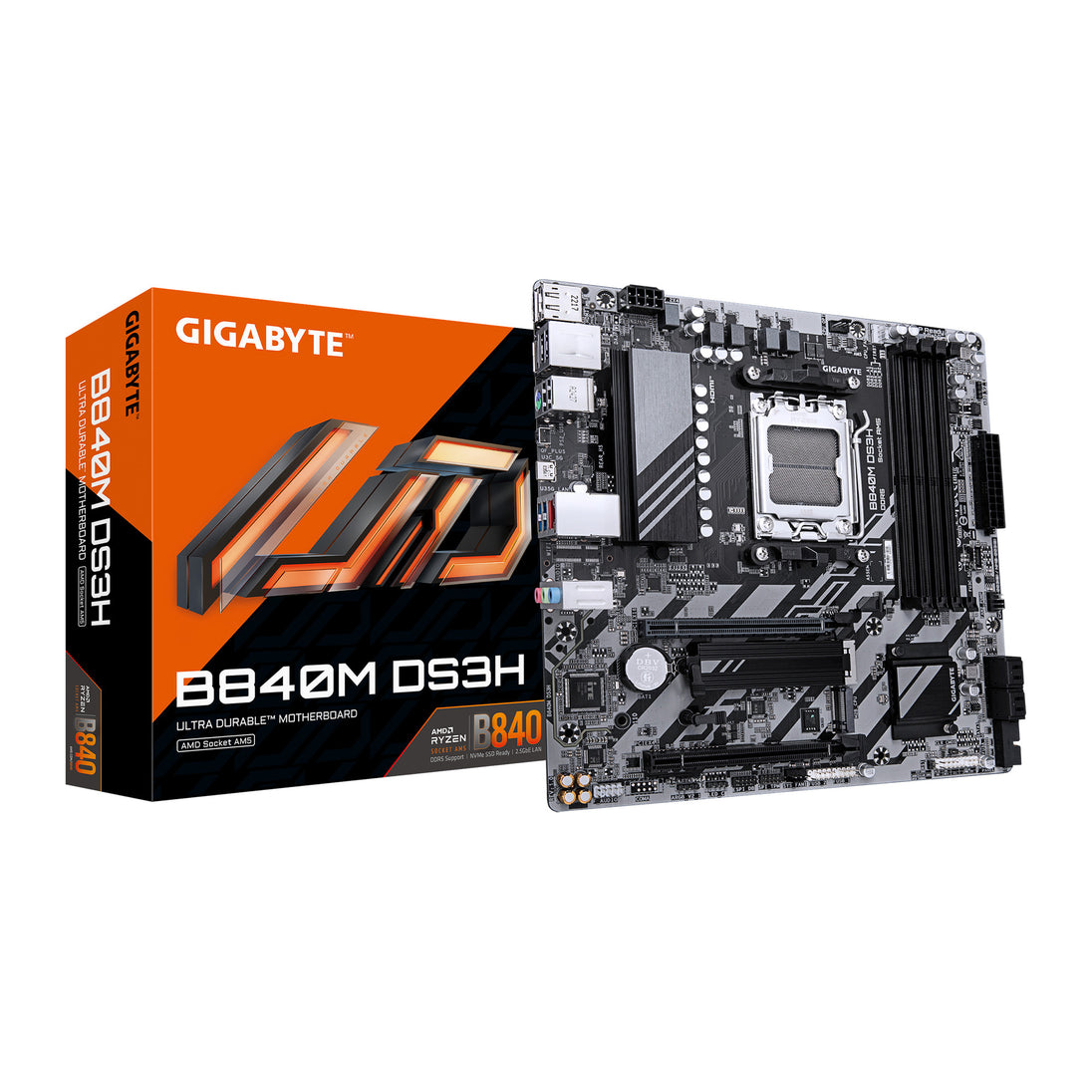 Gigabyte B840M DS3H | AMD AM5 Micro-ATX motherboard | DDR5 | 2.5GbE LAN