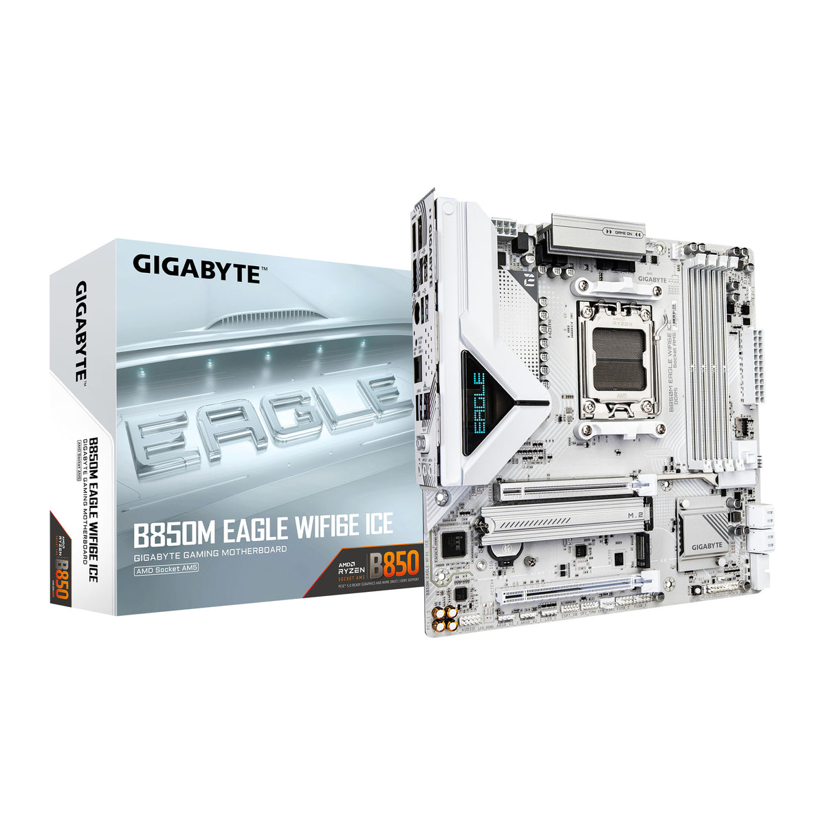 GIGABYTE B850M EAGLE WIFI6E ICE | AM5 Motherboard | DDR5 | Micro-ATX