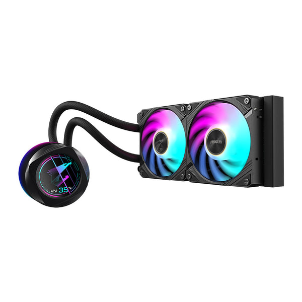 GIGABYTE AORUS WATERFORCE X II 240 | AIO liquid CPU cooler | LCD pump | Black