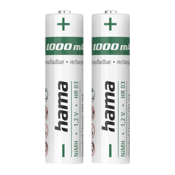 Hama 00223523 | Rechargeable AAA batteries | NiMH 1000 mAh | 2 pack