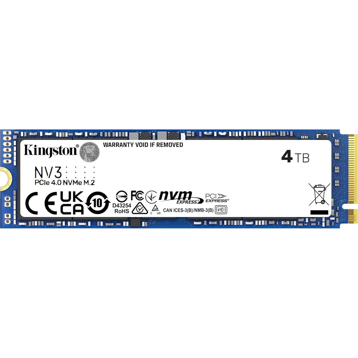 Kingston NV3 | 4TB NVMe SSD | PCIe 4.0 x4 M.2 2280 | 6000MB/s read