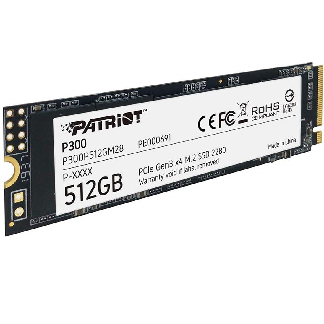 Patriot P300 | NVMe SSD | PCIe Gen3 x4 | 512GB