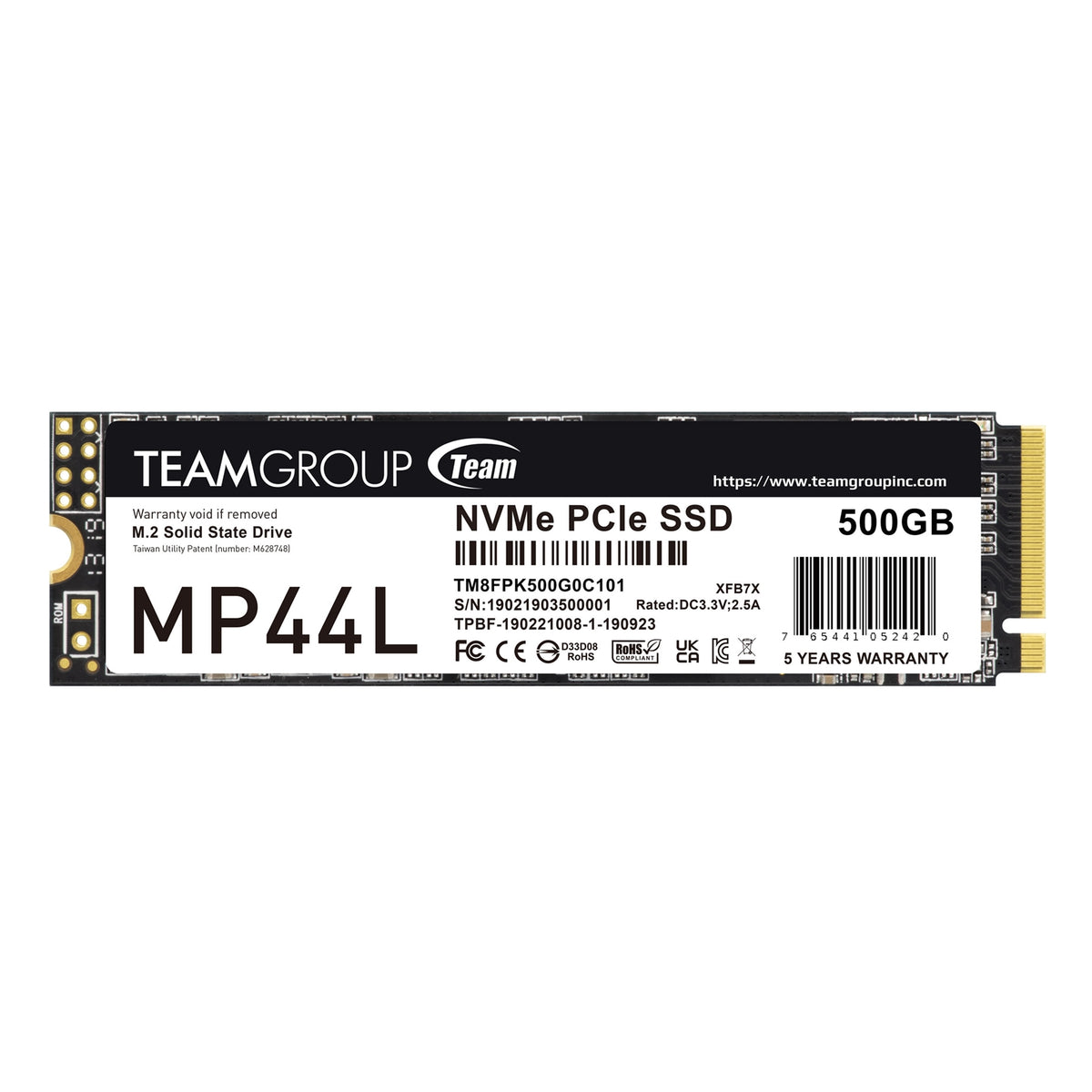 TEAMGROUP MP44L | M.2 NVMe SSD | PCIe 4.0 x4 | 500GB
