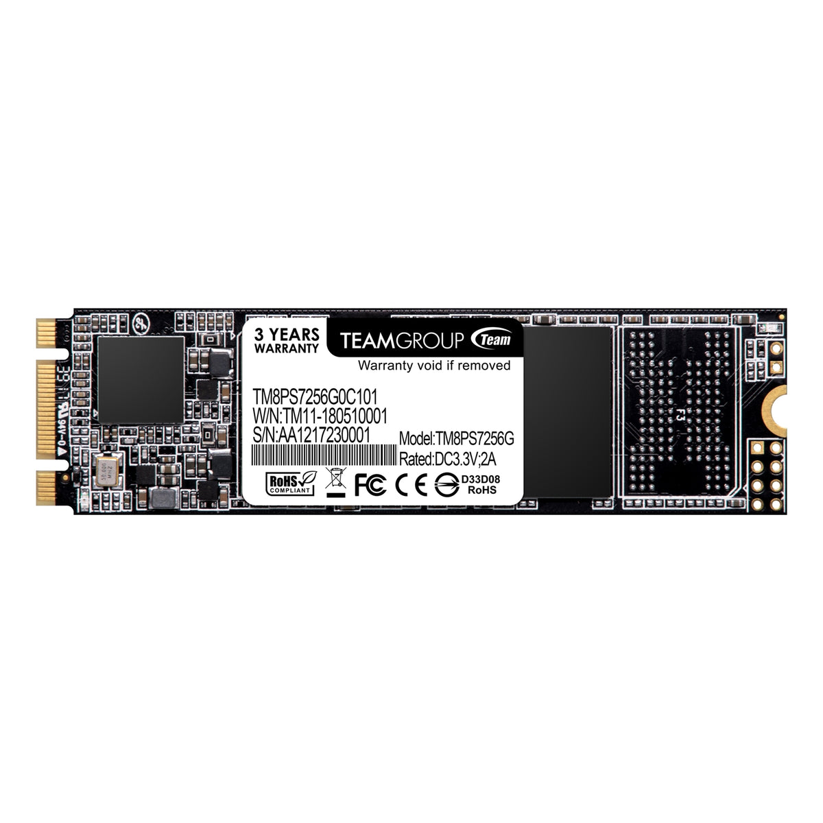 TEAM MS30 | M.2 SATA SSD | Up to 500/400 MB/s | 256GB M.2 2280