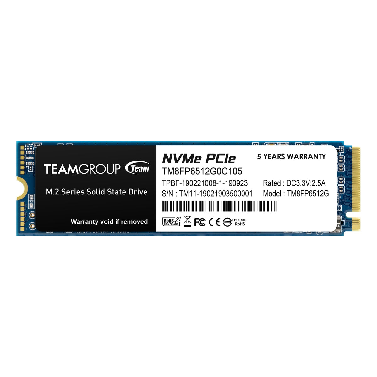 TEAM MP33 | 512GB M.2 NVMe SSD | PCIe Gen3 x4 | 2280