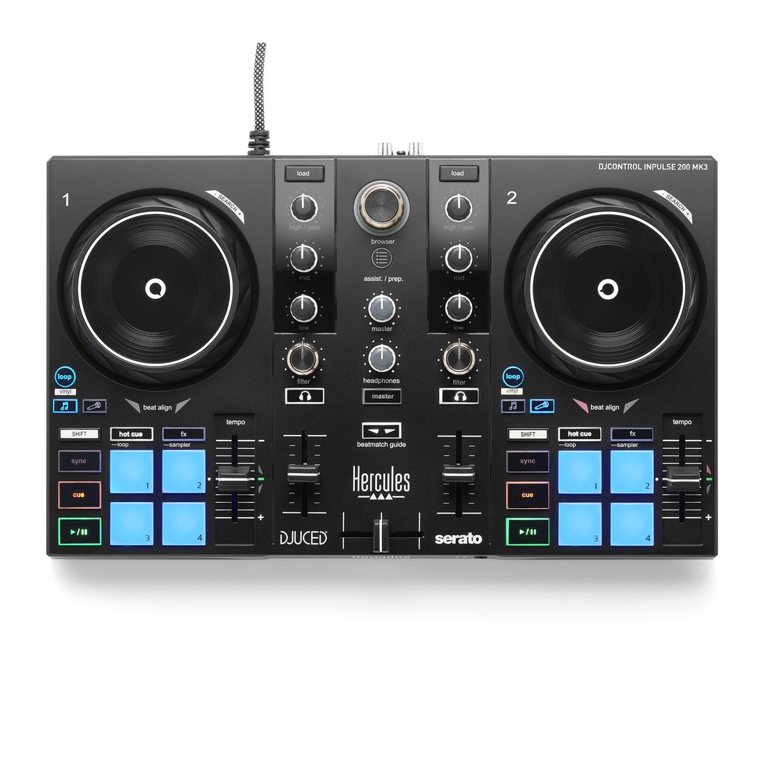 Hercules DJControl Inpulse 200 MK3 | 2-deck USB DJ controller | Beatmatch Guide