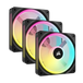 CORSAIR iCUE LINK QX120 RGB | 120mm PWM fan kit | 3-pack | Black