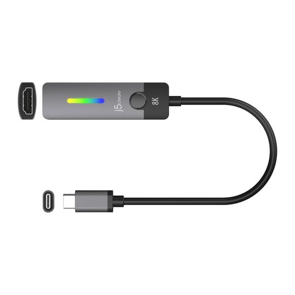 j5create JCA157-N | USB-C to HDMI 2.1 adapter | 8K 60Hz or 4K 144Hz | HDR