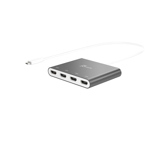 j5create JCA366-N | USB-C to 4-port HDMI adapter | Quad 1080p 60Hz | Silver