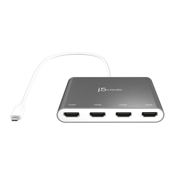 j5create JCA366-N | USB-C to 4-port HDMI adapter | Quad 1080p 60Hz | Silver