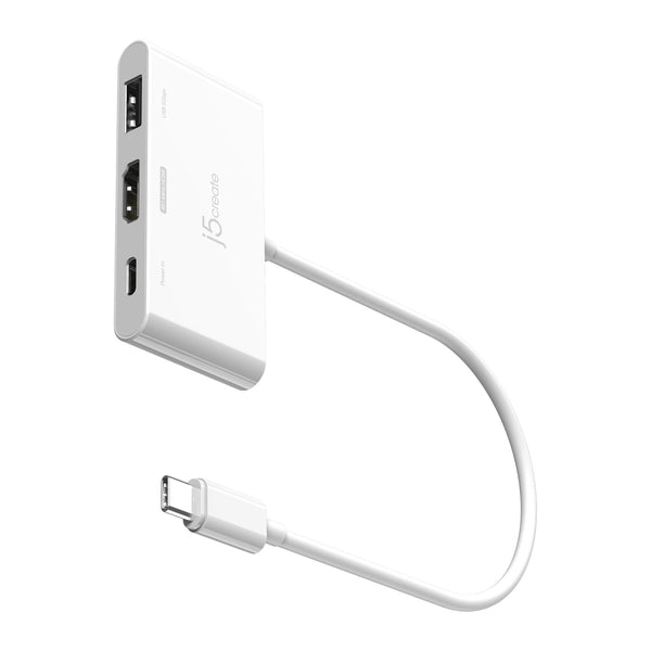j5create JCA399-N | USB-C to HDMI adapter | 4K 144Hz | USB-A and 100W PD | White
