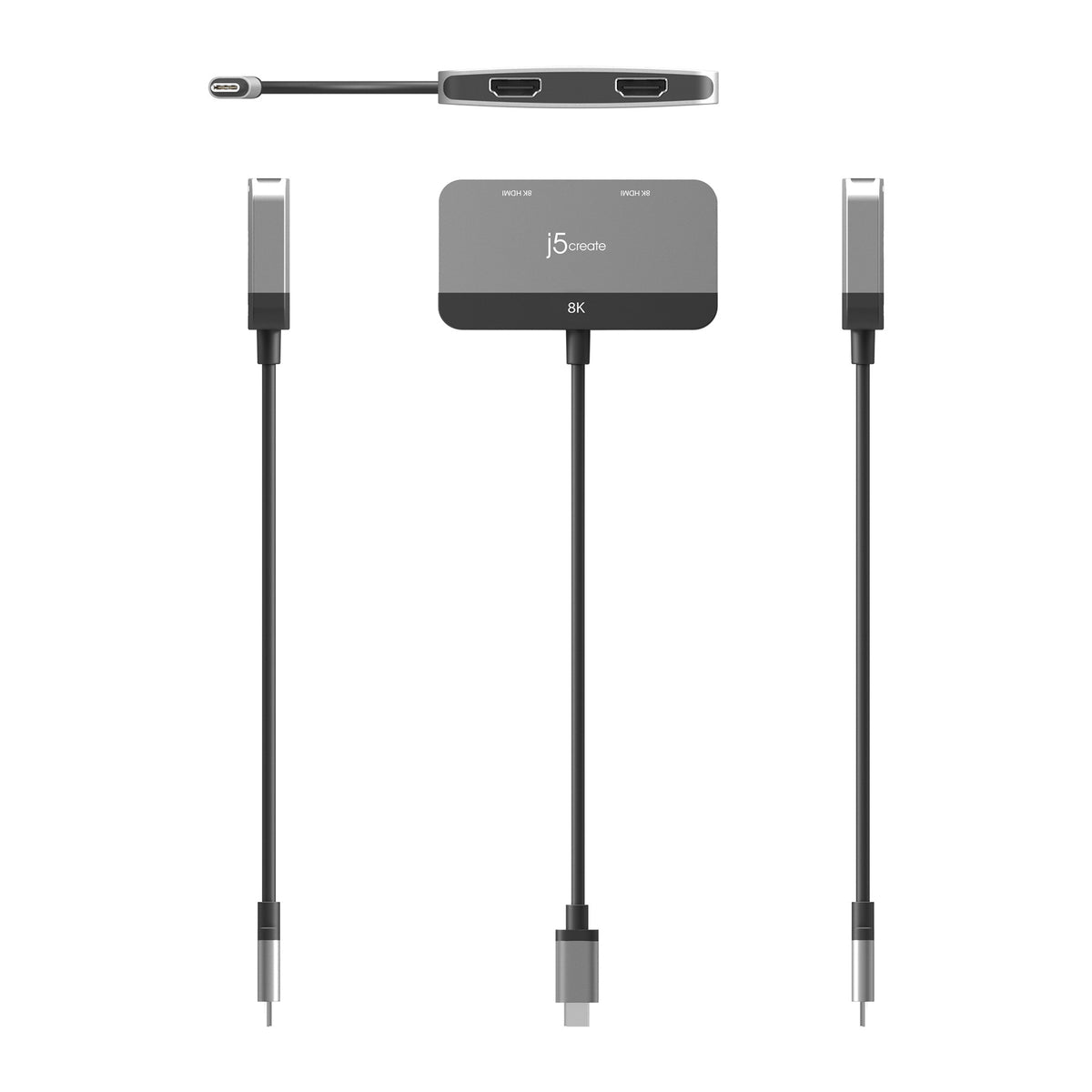 j5create JCA465-N | USB-C to dual HDMI adapter | Single 8K or dual 4K 60Hz