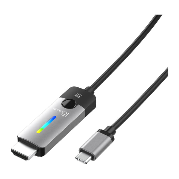 j5create JCC157-N | USB-C to HDMI 2.1 cable | 8K 60Hz or 4K 144Hz | 1.8m | Black