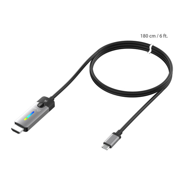 j5create JCC157-N | USB-C to HDMI 2.1 cable | 8K 60Hz or 4K 144Hz | 1.8m | Black