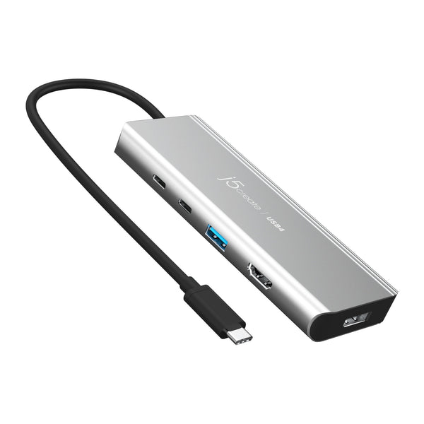 j5create JCD401-N | USB4 Dual 4K Multi-Port Hub | HDMI, DP, USB-C | 85W PD