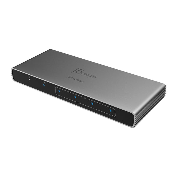 j5create JDSH814-N | 8K HDMI 2.1 splitter | 1 in, 4 out | 4K 120Hz | Space Grey