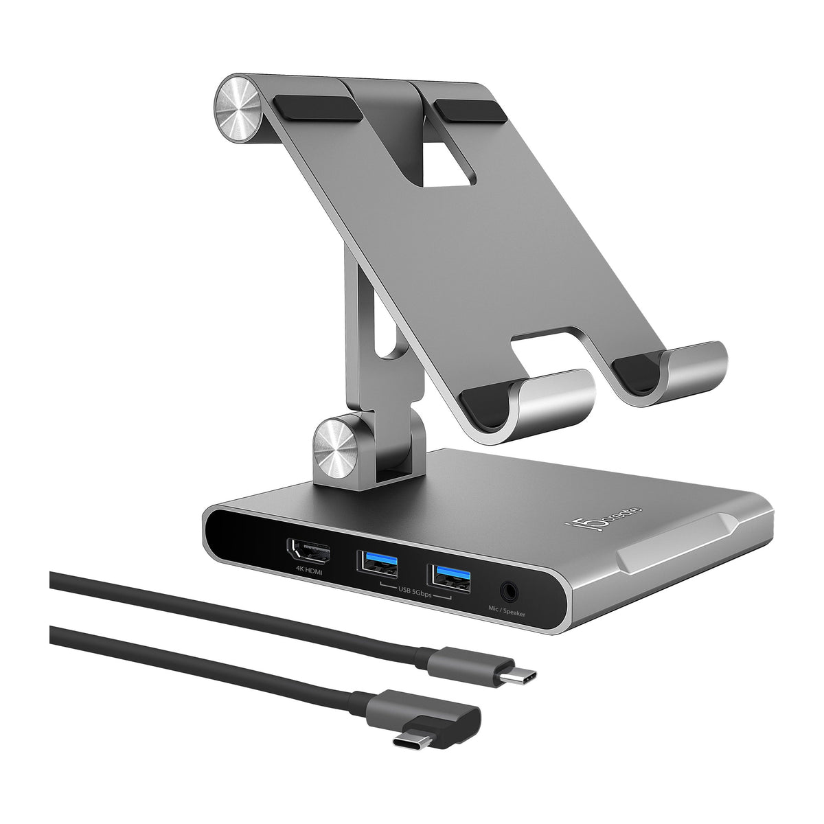 j5create JTS224-N | iPad Stand with USB-C Dock | 4K60 HDMI, 100W PD | 12.9in