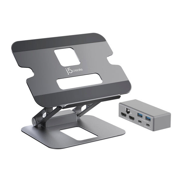 j5create JTS427-N | Multi-Angle Docking Stand | Dual HDMI, Ethernet | 100W PD