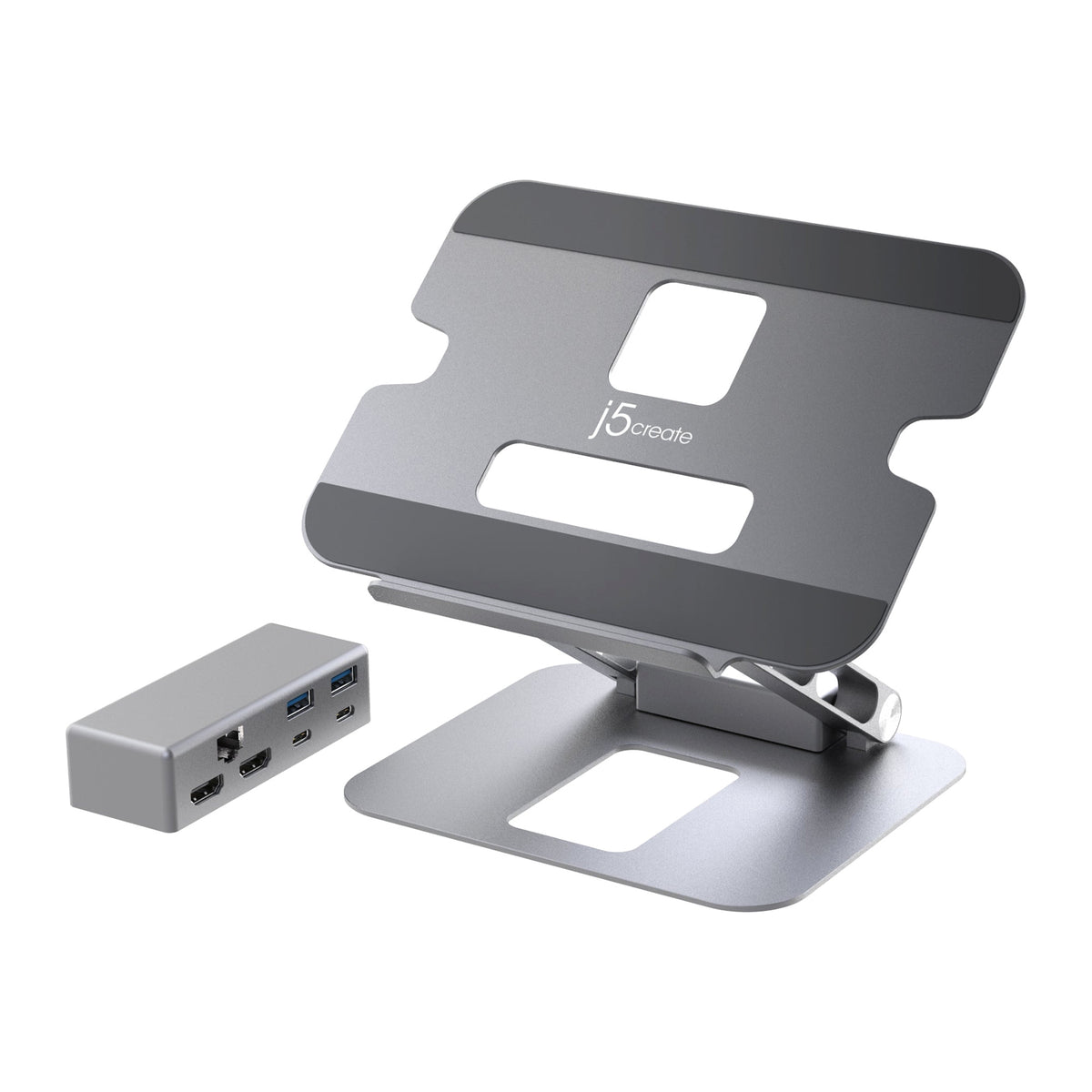 j5create JTS427-N | Multi-Angle Docking Stand | Dual HDMI, Ethernet | 100W PD