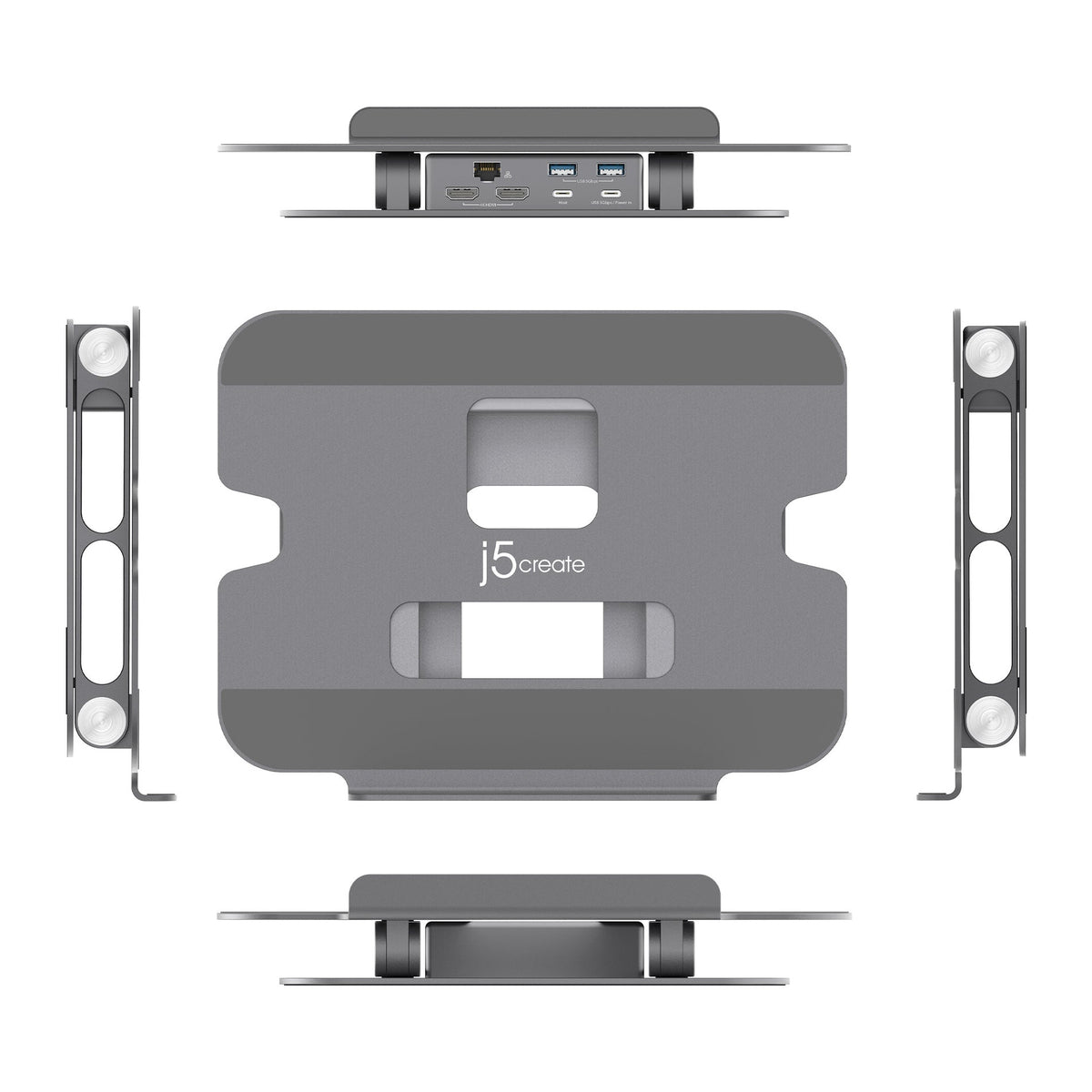 j5create JTS427-N | Multi-Angle Docking Stand | Dual HDMI, Ethernet | 100W PD