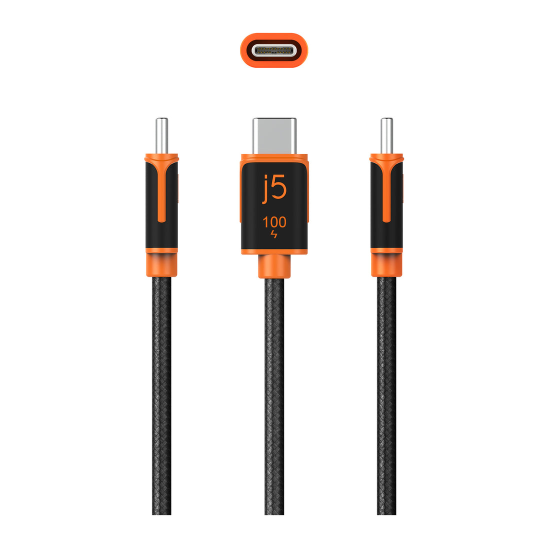 j5create JUCX25L18-N | USB-C to USB-C cable | 100W charge and sync | 1.8m