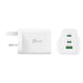 j5create JUP3365F-FN | 65W GaN USB-C Charger | 3 Ports | UK Plug | White
