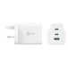 j5create JUP3365F-FN | 65W GaN USB-C Charger | 3 Ports | UK Plug | White