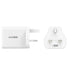 j5create JUP3365F-FN | 65W GaN USB-C Charger | 3 Ports | UK Plug | White