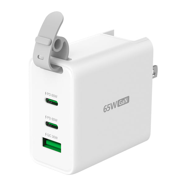 j5create JUP3565CV-N | 65W GaN USB-C charger | 3-port | UK, EU, AU plugs | White