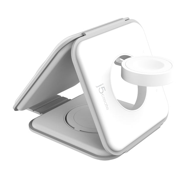 j5create JUPW3215W-N | Qi2 3-in-1 wireless charging station | 22.5W | White