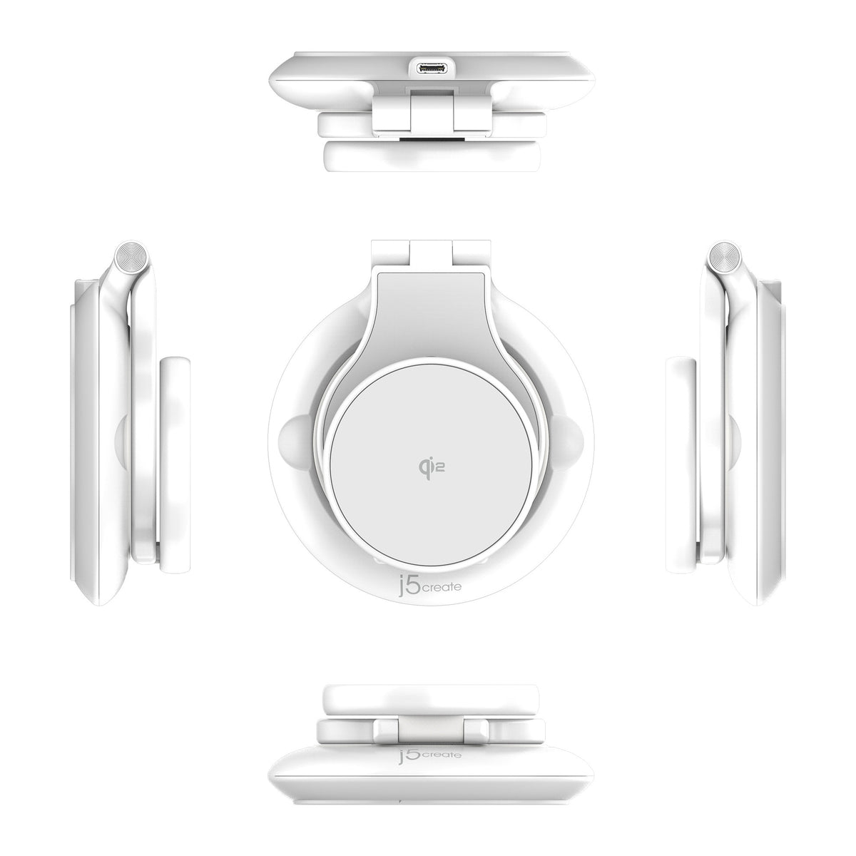 j5create JUPW3415N | Qi2 3-in-1 wireless charging station | Foldable | White