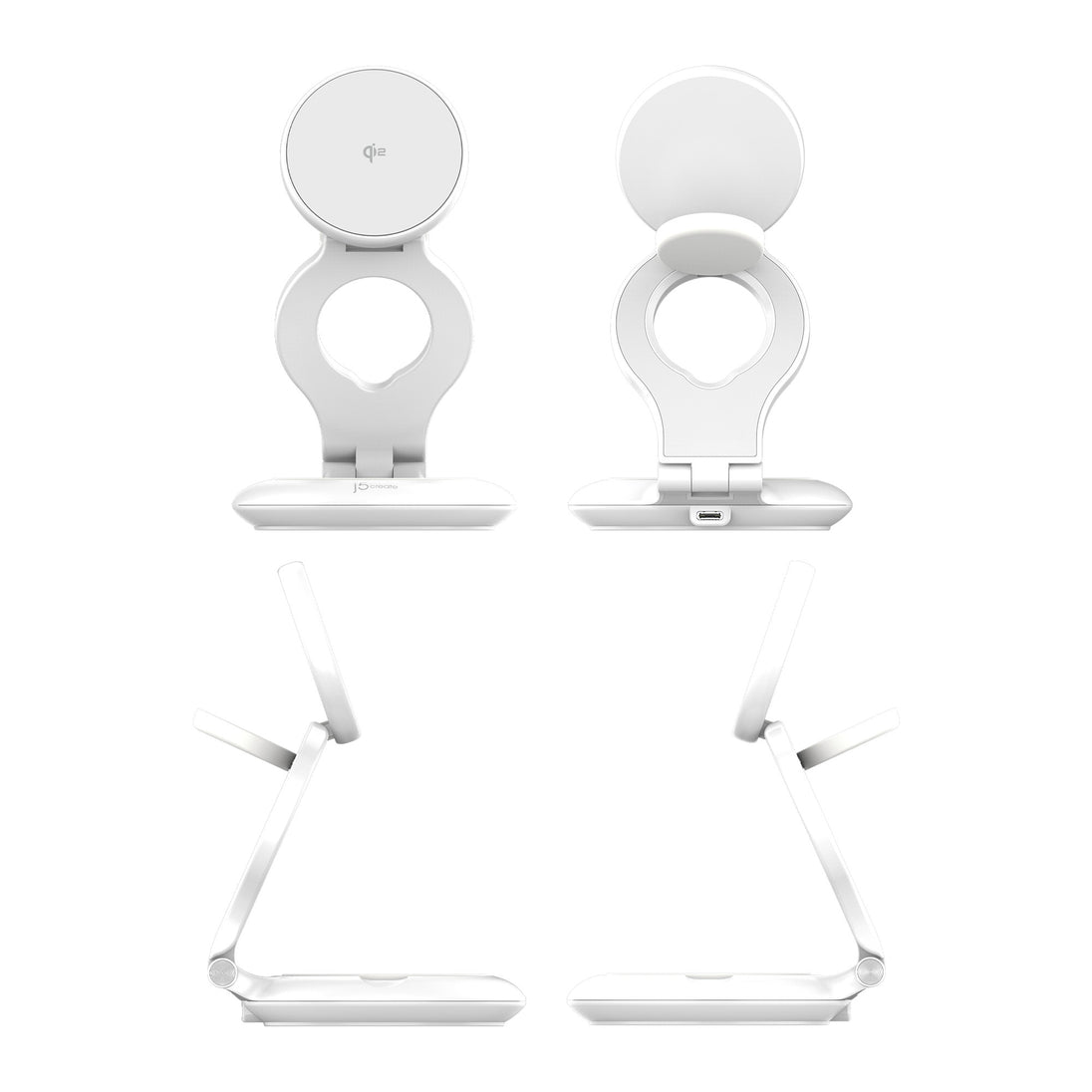j5create JUPW3415N | Qi2 3-in-1 wireless charging station | Foldable | White