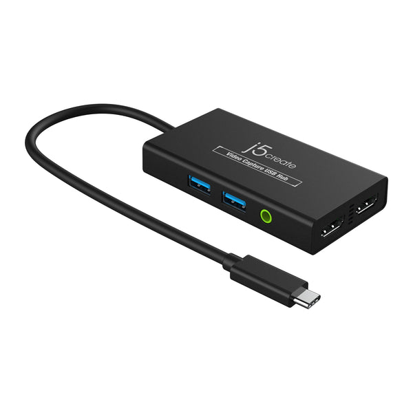j5create JVA01-N | Video capture USB-C hub | 1080p capture | 4K HDMI | 60W PD