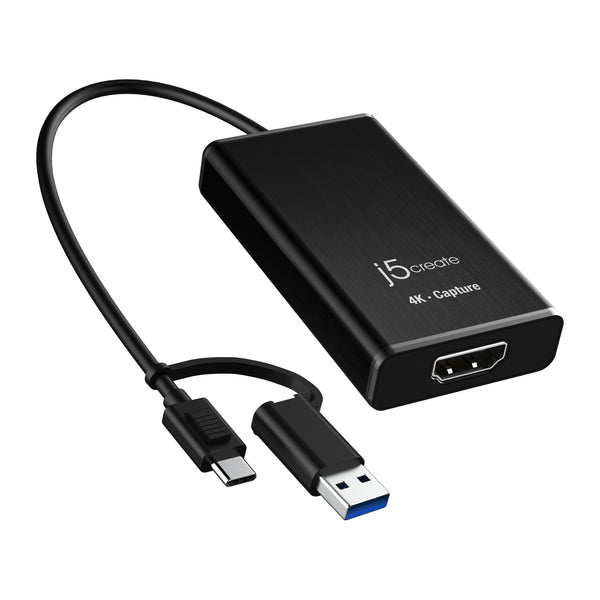 j5create JVA11-N | 4K HDMI capture adapter | USB-C 3.2 | 4K30, 1080p120 | Black