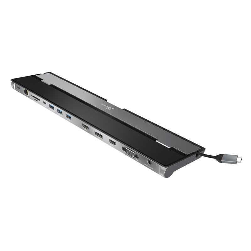 j5create JCD543-N | USB-C docking station | Triple display | Silver and black