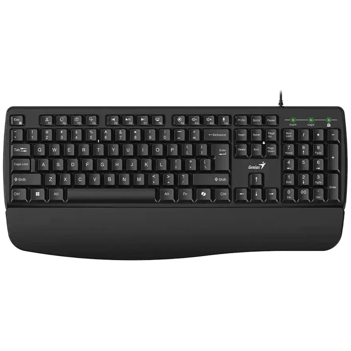Genius KB-123 | USB wired keyboard | Copilot key and palm rest | Black