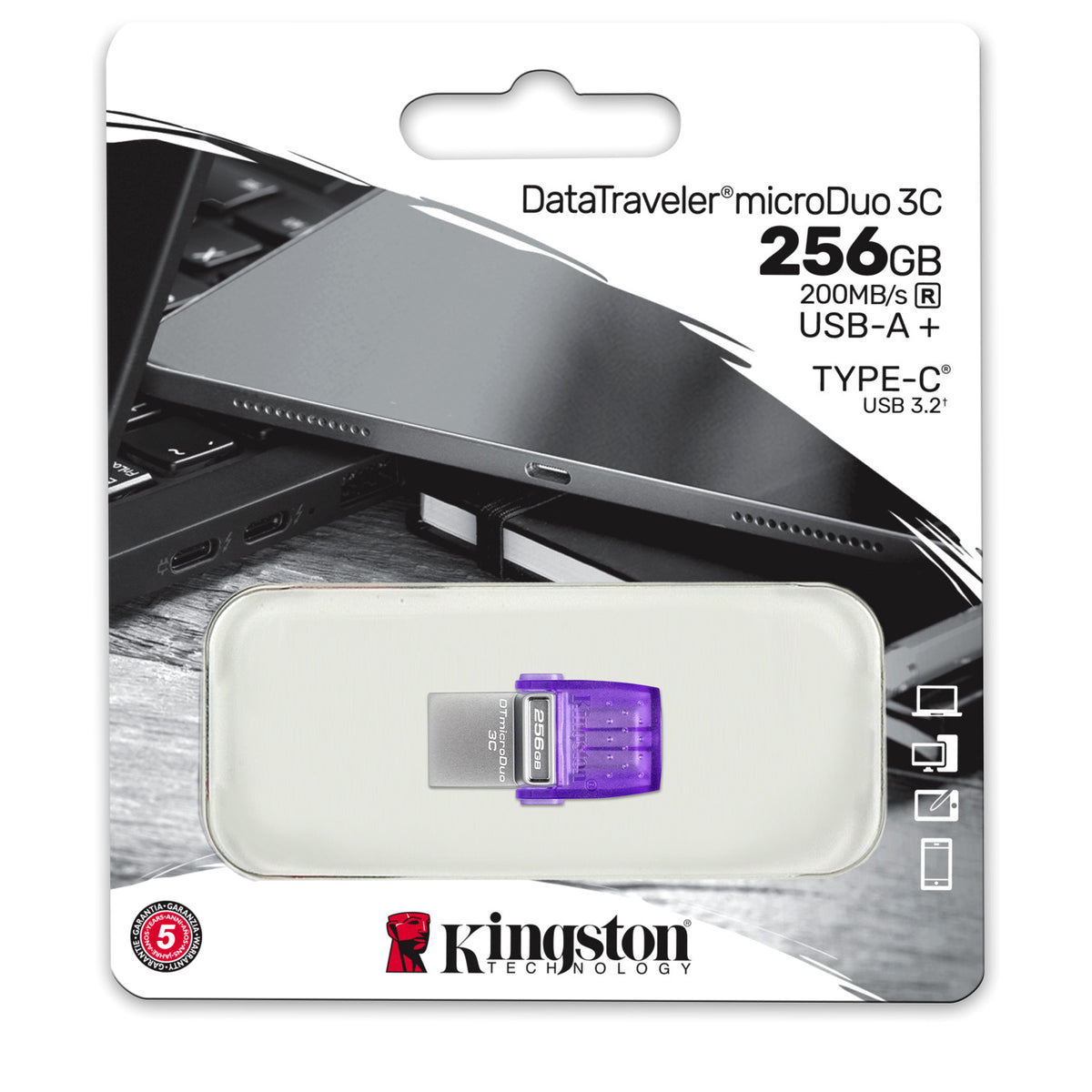 Kingston DataTraveler microDuo 3C | USB flash drive | 256GB | USB-A and USB-C
