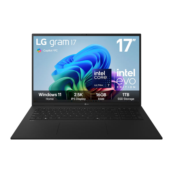 LG gram 17Z90TL | 17" Copilot+ PC Laptop | Core Ultra 7 256V | 16GB RAM 1TB SSD