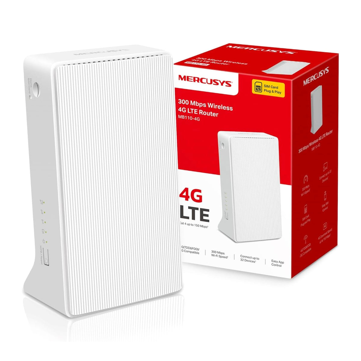 MERCUSYS MB110-4G | 4G LTE Wi-Fi router | 300 Mbps | Nano SIM