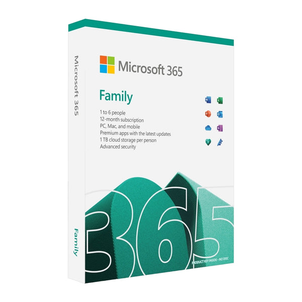 Microsoft 365 Family | Software subscription | 6 users | 1 year retail box
