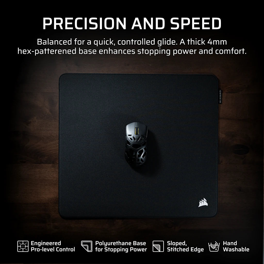 CORSAIR MM PRO Control | Gaming mouse pad | Large 450 x 400 mm | Black