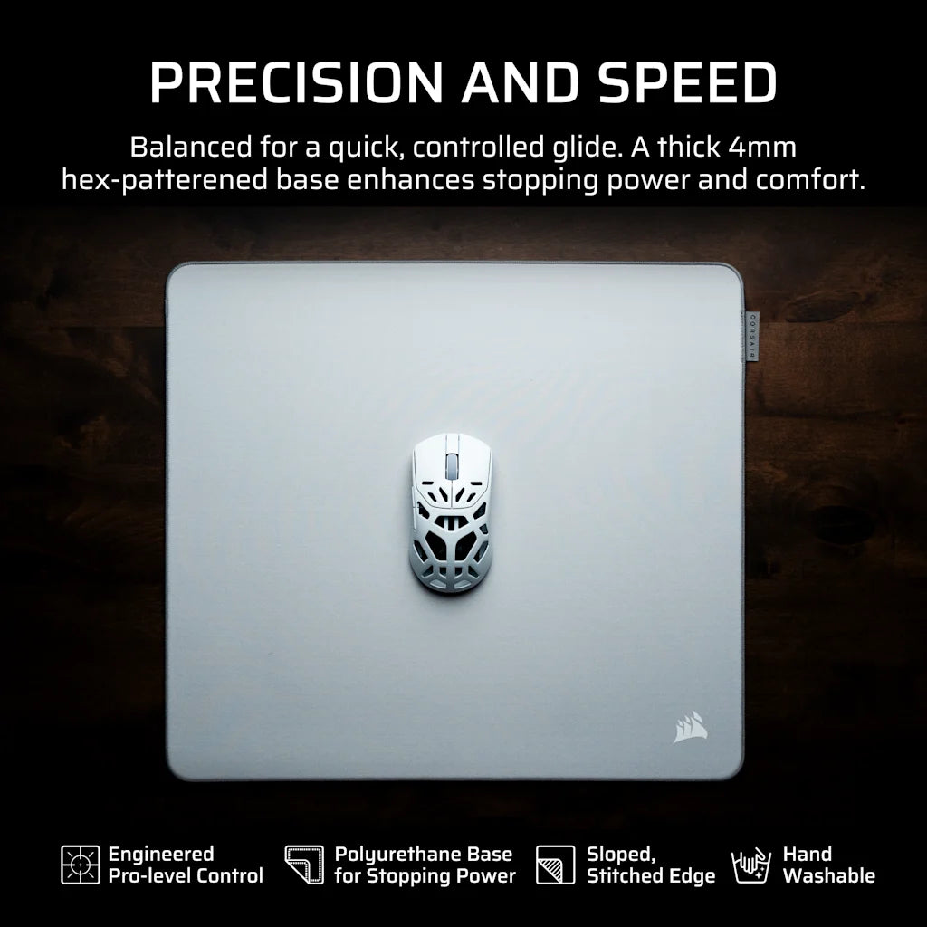 Corsair MM PRO Control Large | Gaming mouse pad | 450 x 400 x 4 mm | Grey