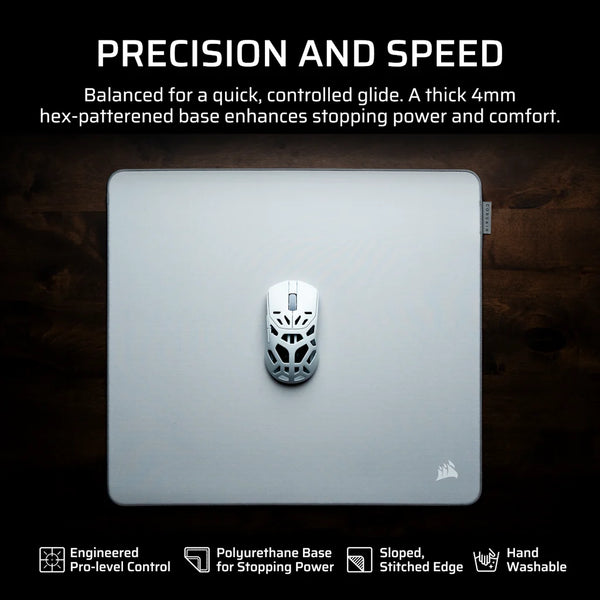 Corsair MM PRO Control Large | Gaming mouse pad | 450 x 400 x 4 mm | Grey