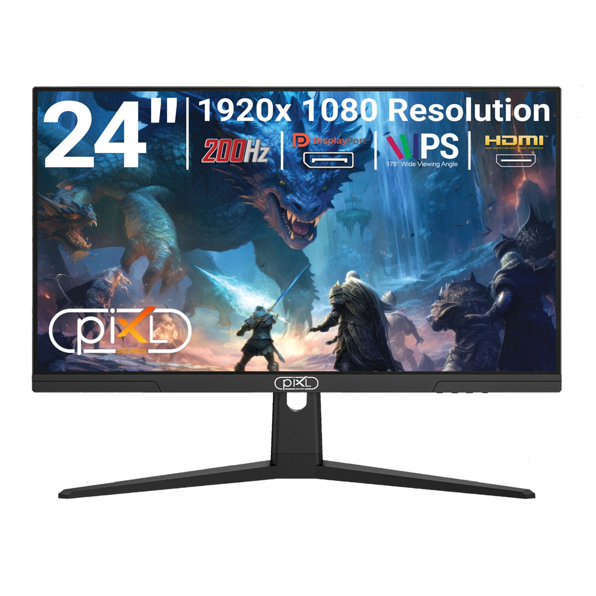 piXL X-Series GS24IDPHA | Gaming monitor | 24.5 inch Full HD IPS | 200Hz | Black