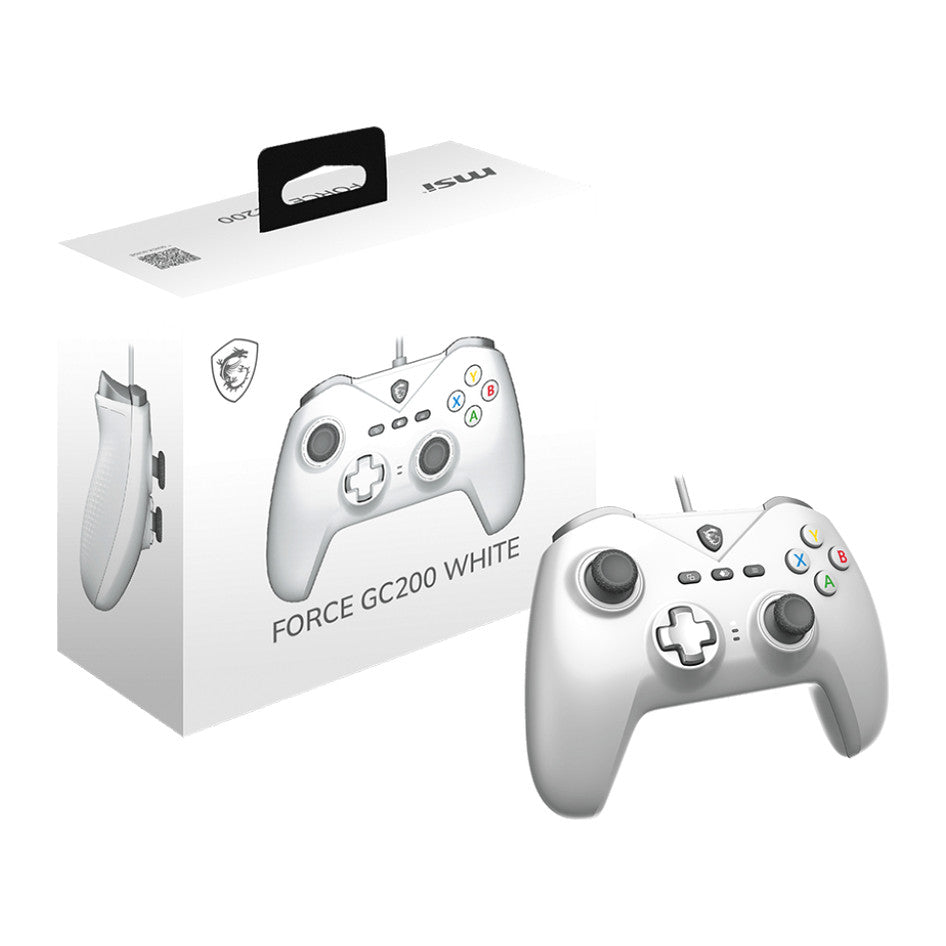 MSI FORCE GC200 | Wired USB gaming controller | Hall-effect triggers | White