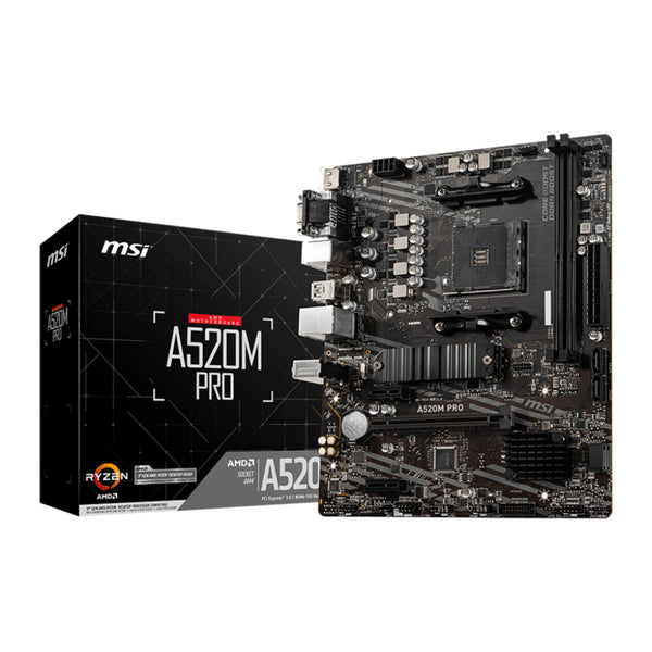 MSI A520M PRO | Micro ATX Motherboard | AM4 DDR4 | SATA 6Gb/s