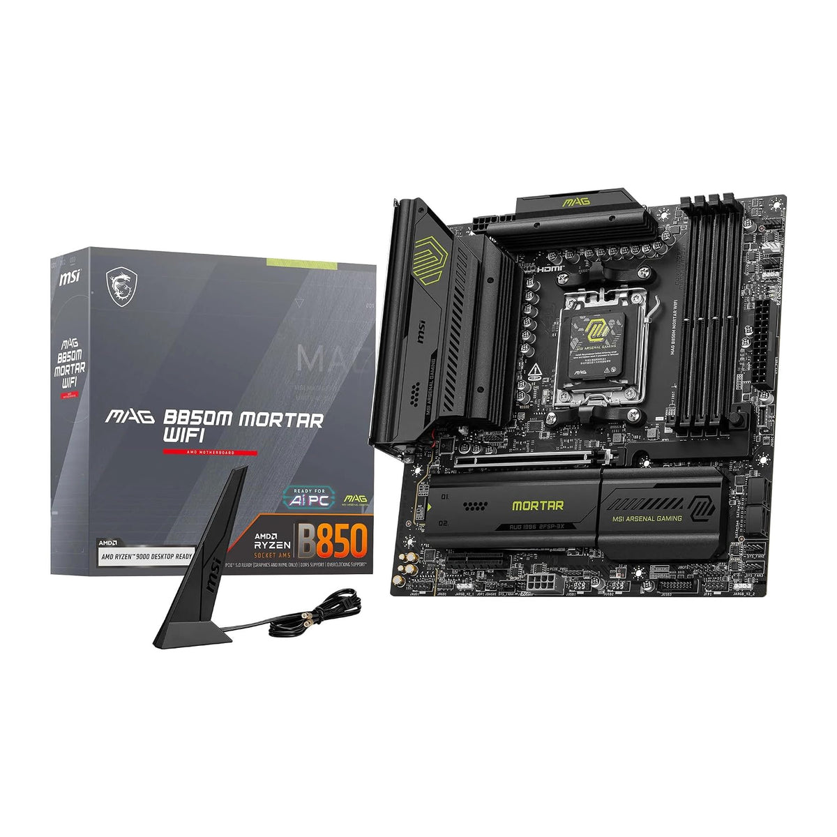 MSI MAG B850M MORTAR WIFI | Micro-ATX motherboard | AM5 and DDR5 | Wi-Fi 7