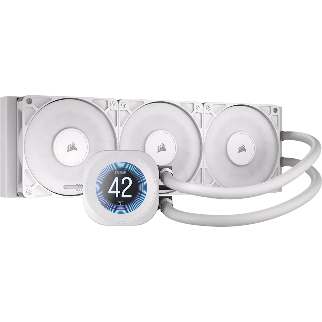 CORSAIR NAUTILUS 360 RS LCD | Liquid CPU cooler | 360 mm AIO | White
